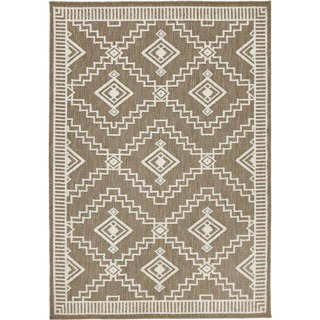 Origins Atlas Diamond Coffee Rug 120 x 170cm - Brown - Wilko - image 1