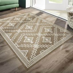 Origins Atlas Diamond Coffee Rug 120 x 170cm - Brown - Wilko - thumbnail 7