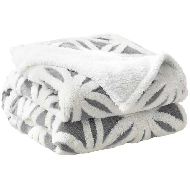Velosso Grey Orbit Sherpa Throw 127 x 152cm - Size: 127 x 152 x 1cm - Wilko - image 1