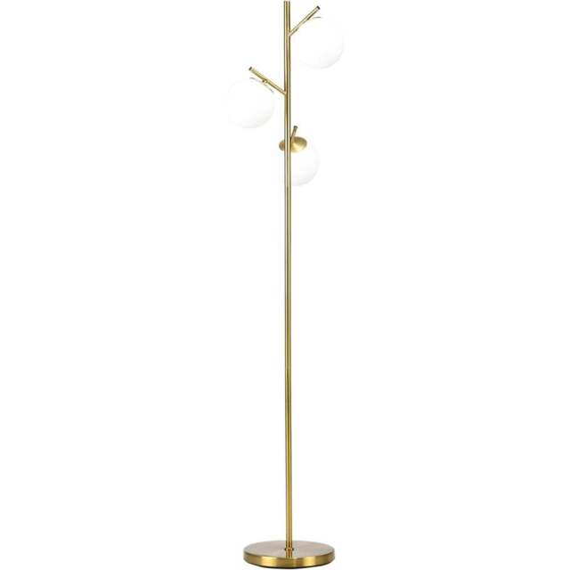 Portland Gold Tone 3 Light Tree Floor Lamp - Size: 27m   x 27 x 169cm - Wilko - image 1