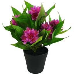 Leaf Dark Pink Flower Freesia Artificial Plant 18cm - Size: 18 x 25 x 25cm - Wilko