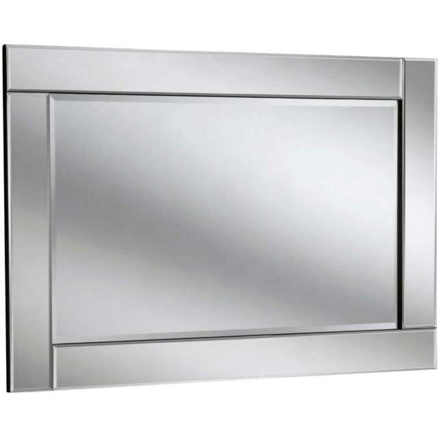 Yearn Contemporary Bevelled Wall Mirror 60 x 90cm - Black - Wilko - image 1