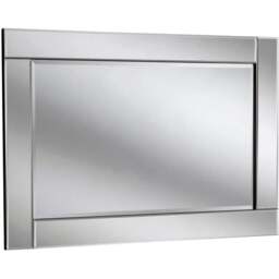 Yearn Contemporary Bevelled Wall Mirror 60 x 90cm - Black - Wilko - thumbnail 1