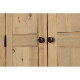 Seconique Panama 2 Door Natural Wax Wardrobe - Brown - Wilko - thumbnail 6
