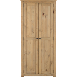 Seconique Panama 2 Door Natural Wax Wardrobe - Brown - Wilko - thumbnail 4