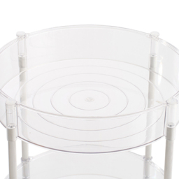 Living and Home 4 Shelf Clear Round Rolling Storage Cart - Size: 90 x 34 x 32cm - Wilko - thumbnail 4