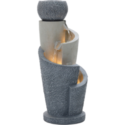 Charles Bentley Seine 3 Tier Grey Cascading Spiral Water Feature with LEDs - Size: 66.5 x 28 x 28cm - Wilko - thumbnail 4