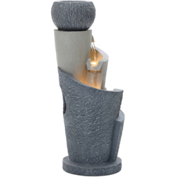 Charles Bentley Seine 3 Tier Grey Cascading Spiral Water Feature with LEDs - Size: 66.5 x 28 x 28cm - Wilko - thumbnail 5