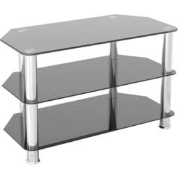 AVF Classic 2 Shelf Black and Chrome Glass Corner TV Unit - AVF Group Ltd - Wilko - thumbnail 3