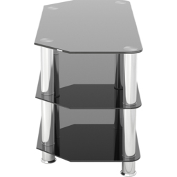 AVF Classic 2 Shelf Black and Chrome Glass Corner TV Unit - AVF Group Ltd - Wilko - thumbnail 5