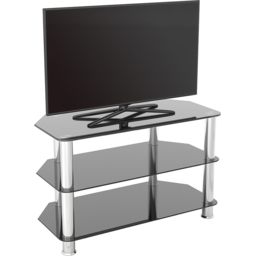 AVF Classic 2 Shelf Black and Chrome Glass Corner TV Unit - AVF Group Ltd - Wilko - thumbnail 6