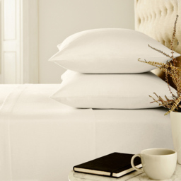 Helena Springfield Super King Size Ivory Brushed Cotton Flat Bed Sheet - Wilko - thumbnail 3