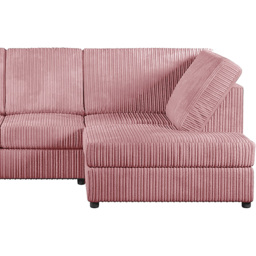 Luxor 4 Seater Pink Jumbo Cord Full Back Right Hand L Shape Corner Sofa - Wilko - thumbnail 4