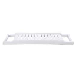 Bamboo Bath Tray White - Size: 4.5 x 70 x 14.6cm - Living and Home - Wilko