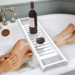 Bamboo Bath Tray White - Size: 4.5 x 70 x 14.6cm - Living and Home - Wilko - thumbnail 6