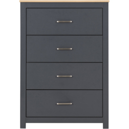 Seconique Portland 4 Drawer Grey and Oak Effect Chest of Drawers - Wilko - thumbnail 5