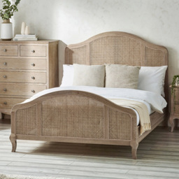 Julian Bowen Fleur Double Rattan Light Oak Bed - Brown - Wilko
