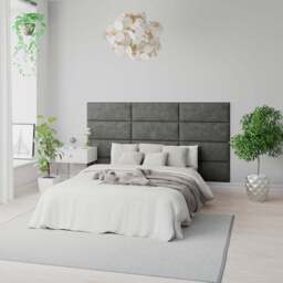 Aspire EasyMount Granite Kimiyo Linen Upholstered Wall Mounted Headboard Panels 2 Pack - Grey - Aspire Beds - Wilko