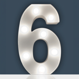 St Helens Battery Operated 3D LED Number 6 Light - Size: 21.8 x 4.3 x 16.5cm - White - Wilko - thumbnail 3