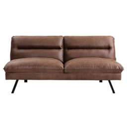 Home Detail Edmonton Double Sleeper Brown Air Leather Sofa Bed - Size: 2 Seater - Wilko - thumbnail 4