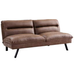 Home Detail Edmonton Double Sleeper Brown Air Leather Sofa Bed - Size: 2 Seater - Wilko - thumbnail 3