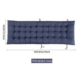 Living and Home Blue Sun Lounger Seat Pad Cushion - Size: 8x160x50cm - Wilko - thumbnail 6
