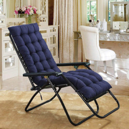 Living and Home Blue Sun Lounger Seat Pad Cushion - Size: 8x160x50cm - Wilko - thumbnail 3