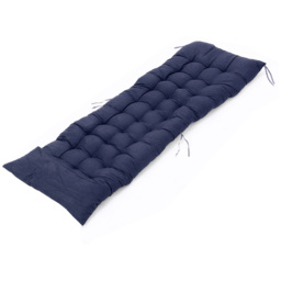 Living and Home Blue Sun Lounger Seat Pad Cushion - Size: 8x160x50cm - Wilko - thumbnail 4