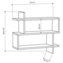 Decortie Paralel Dark Oak Effect Wall Mounted Bookcase Display Unit - Brown - Wilko - thumbnail 7