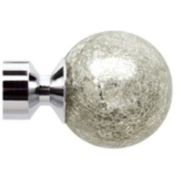 New Edge Blinds 60cm Fixed Length Chrome Eyelet Metal Curtain Pole Set with Empire Finial - Wilko - thumbnail 3