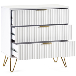 Julian Bowen Murano 3 Drawer Matt White Chest of Drawers - Wilko - thumbnail 5