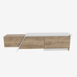 Decorotika Zonas 3 Door Walnut and White TV Unit - Size: 45 x 180 x 35cm - Multi - Wilko - thumbnail 4