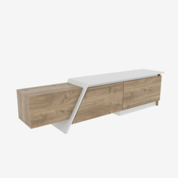 Decorotika Zonas 3 Door Walnut and White TV Unit - Size: 45 x 180 x 35cm - Multi - Wilko - thumbnail 3