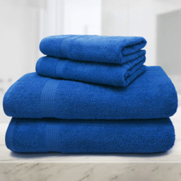 Mayfair Egyptian Cotton Royal Bath Towel Set of 2 - Blue - Wilko - thumbnail 4