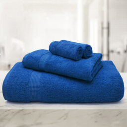 Mayfair Egyptian Cotton Royal Bath Towel Set of 2 - Blue - Wilko - thumbnail 3