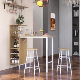 Costway 2 Seater Counter Height Dining Table Set Natural - Cream - Wilko - thumbnail 4
