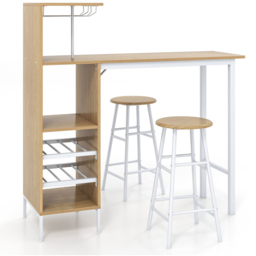 Costway 2 Seater Counter Height Dining Table Set Natural - Cream - Wilko - thumbnail 3