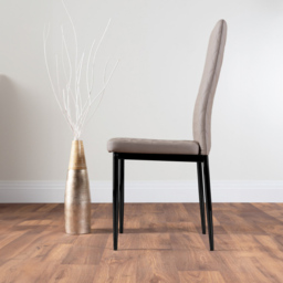Furniturebox Fira Valera Wood Effect 6 Seater Round Dining Set Brown Cappuccino and Black - Wilko - thumbnail 5