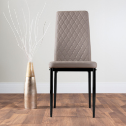 Furniturebox Fira Valera Wood Effect 6 Seater Round Dining Set Brown Cappuccino and Black - Wilko - thumbnail 4