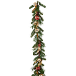 Traditional Red and Gold Bauble Garland - Red and Gold - Wilko - thumbnail 1