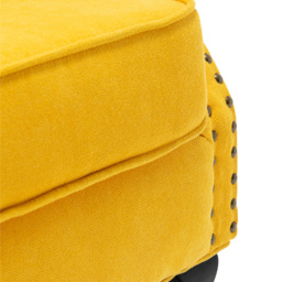 Living and Home Yellow Upholstered Button Tufted Armchair with Lumbar Pillow - Size: Single - Wilko - thumbnail 6