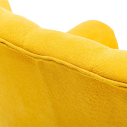 Living and Home Yellow Upholstered Button Tufted Armchair with Lumbar Pillow - Size: Single - Wilko - thumbnail 4