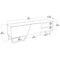 Decorotika Denasse White Marble Effect and Gold TV Unit - Size: 50.5 x 150 x 35cm - Multi - Wilko - thumbnail 7