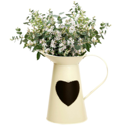 Dibor Cream Ceramic Vintage Style Extra Large Pitcher Jug Vase with Heart Message Chalkboard - Size: 28 x 27 x 16cm - Wilko - thumbnail 1