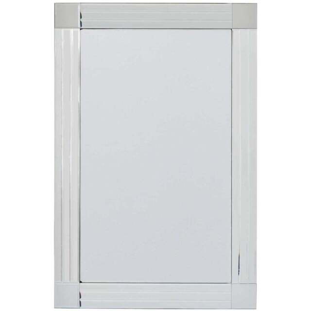 Milton Square Corner Bevelled All Glass Corner Wall Mirror 91 x 61cm - Size: 90 x 60cm - Black - MirrorOutlet - Wilko - image 1
