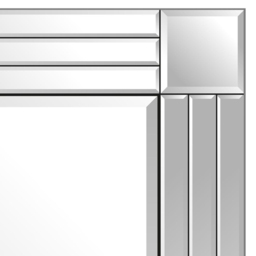 Milton Square Corner Bevelled All Glass Corner Wall Mirror 91 x 61cm - Size: 90 x 60cm - Black - MirrorOutlet - Wilko - thumbnail 6