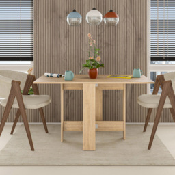 Decortie Artemio Modern Multipurpose Foldable Dining Table Oak - Size: 4 Seater - Cream - Wilko - thumbnail 6