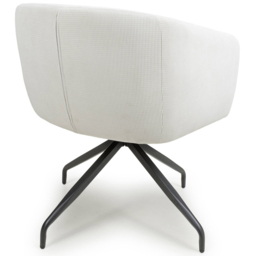 Artemis Set of 2 Corduroy White Swivel Chair - Shankar - Wilko - thumbnail 4