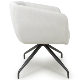 Artemis Set of 2 Corduroy White Swivel Chair - Shankar - Wilko - thumbnail 5