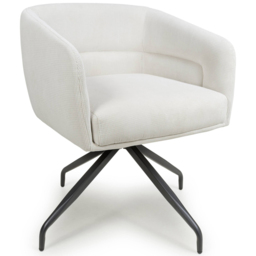 Artemis Set of 2 Corduroy White Swivel Chair - Shankar - Wilko - thumbnail 3